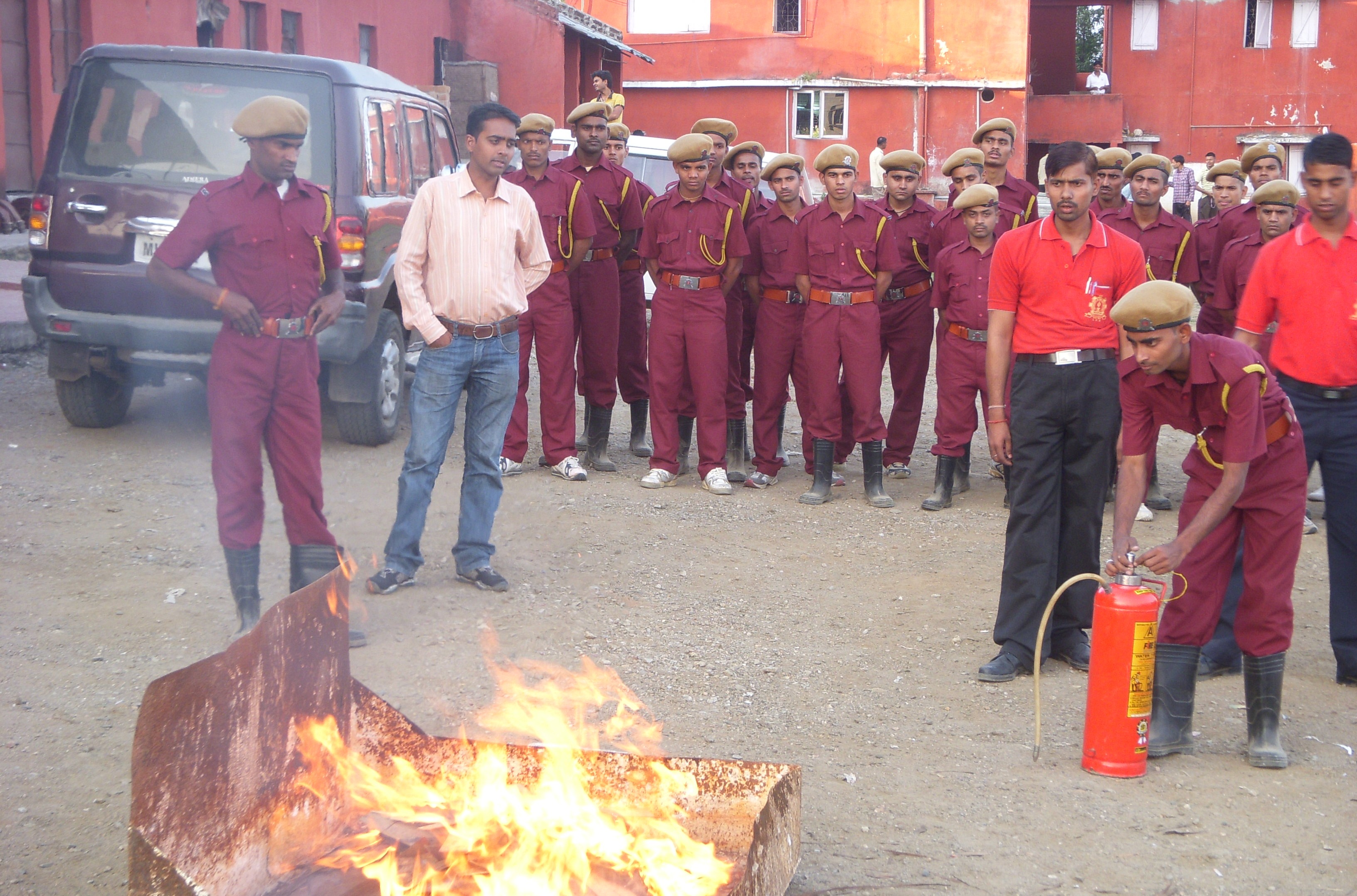 Live fire extinguisher drill