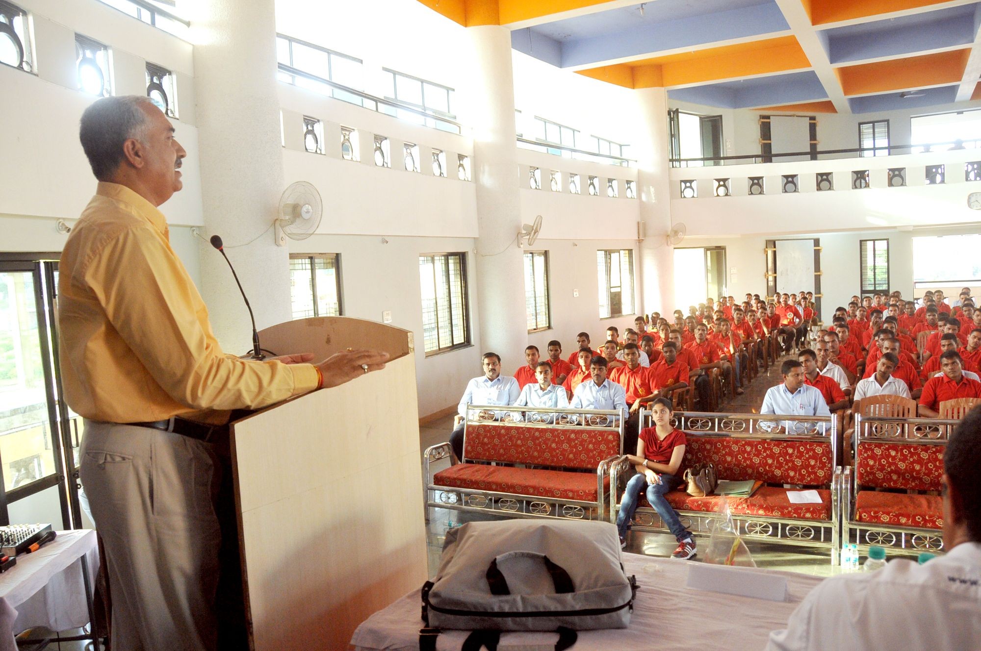 Faculty lecture - students in auditorium